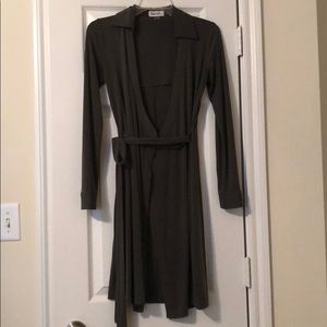 Olive Calvin Klein wrap dress